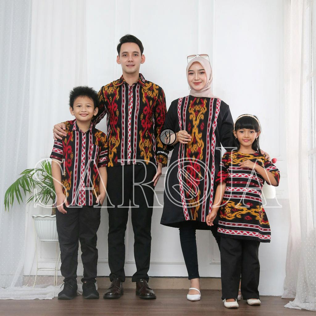 Saroja | Couple Keluarga Dress Tunik Songket Satu