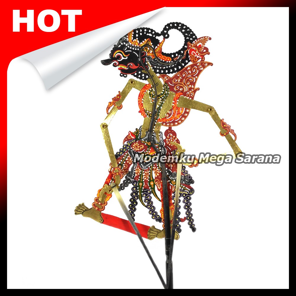 Wayang Kulit Mini Super Halus 20 cm - Gatotkaca Gatotkaca