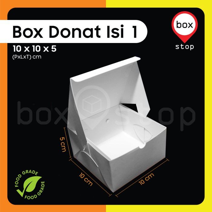 Box Donat - Kotak Donat - Dus Donat Donut - PUTIH- Isi 1 (100 pcs)