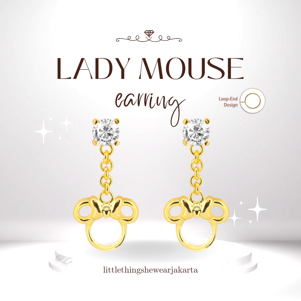 (Jakarta) Littlethingshewear Official Lady Mouse Swarovski 0,81 Gram