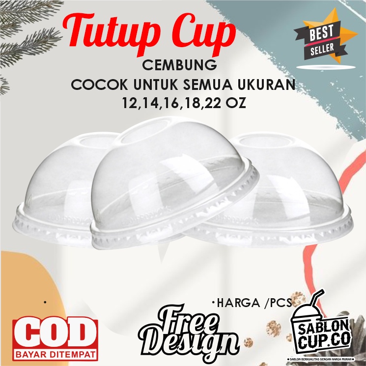 Tutup Cup Cembung Untuk Ukuran 12/14/16/18/22 Oz Isi 50 Pcs MEREK STARINDO