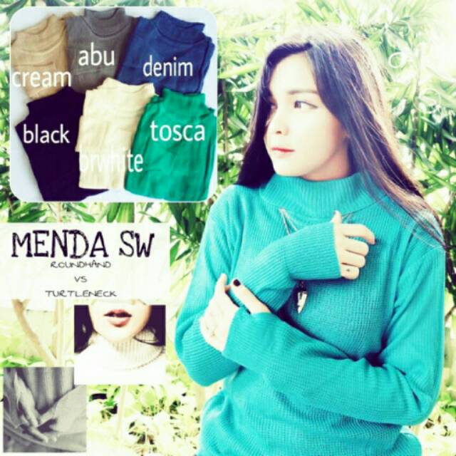 Harga Promo - Menda Sweater Turtle Neck & Roundhand All size - Fit To XL - Bahan Rajut tebal