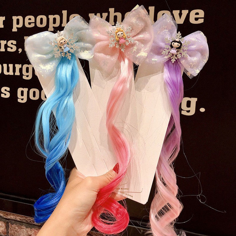 Jepit Rambut Unicorn Frozen Model Rambut Palsu Wig Anak Perempuan