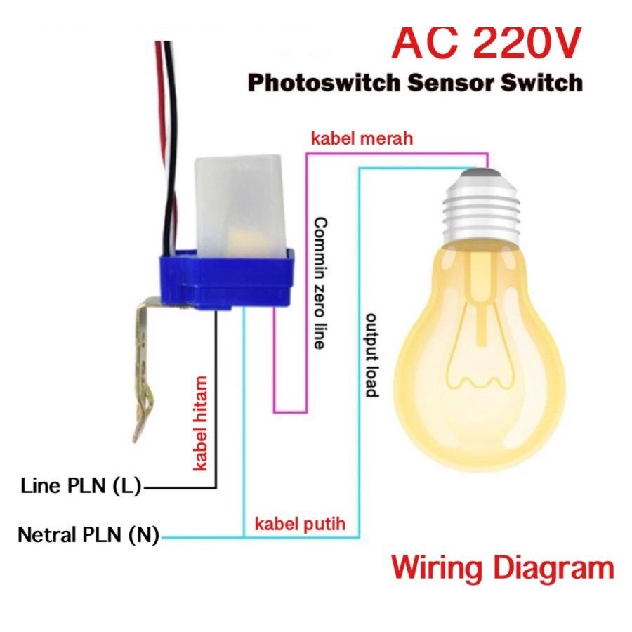 Photocell AS-10A AC 220V 2200WATT/Saklar otomatis sensor cahaya Photo control lighting switch lampu penerangan jalan raya teras garasi