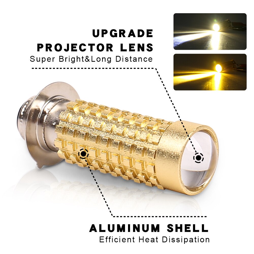 Lampu LED Utama H6 Motor Laser Supersonic Headlamp AC DC MotoLED AutoLED Bebek Matik Universal Matik-MotoLED Putih Kuning