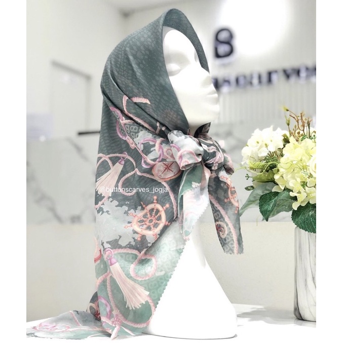 Nautical Series Buttonscarves ( Clove )