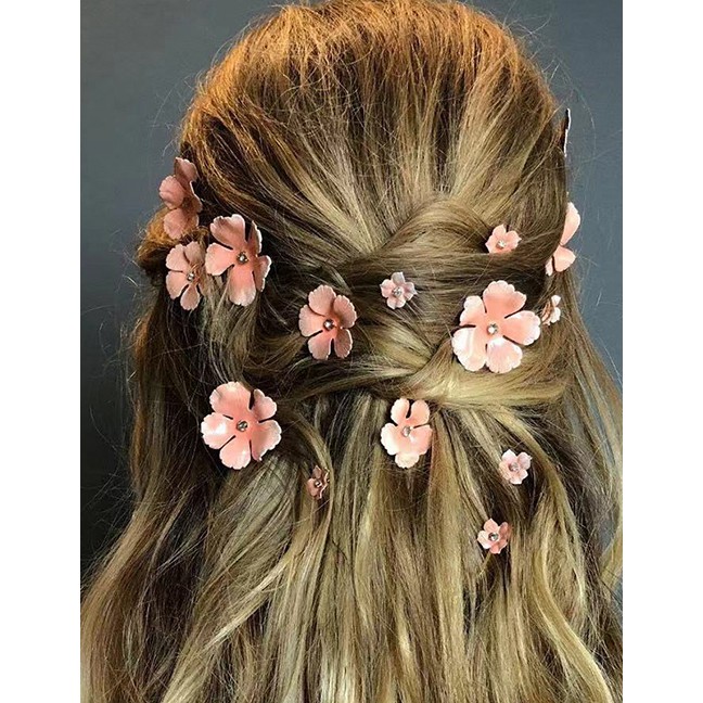 LRC Jepit Rambut Fashion Gold-plated Flower Hair Clip Set D07599