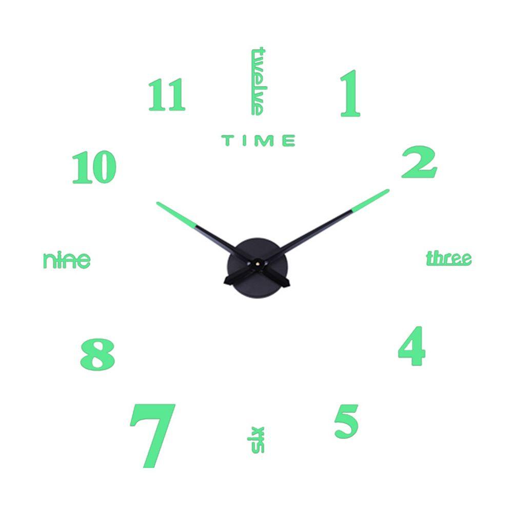 Top Wall Clock DIY Sederhana 3D Luminous Akrilik Jam Stiker Dinding