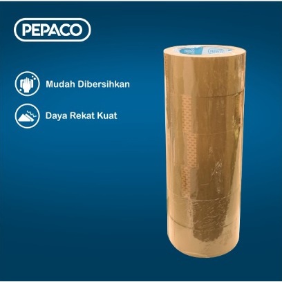 Pepaco Lakban / Plakban / Isolasi Coklat uk. 2 inch x 90 yard (1 slop isi 6 roll)