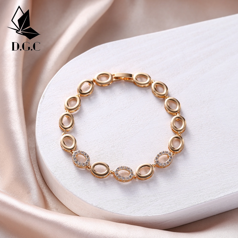 D.G.C❣️COD✨Gelang Titaniunm Bracelet Perak Wanita Diamond Premium Lapis 18K Anti Karat Berlian Korea Untuk Wanita Murah D224