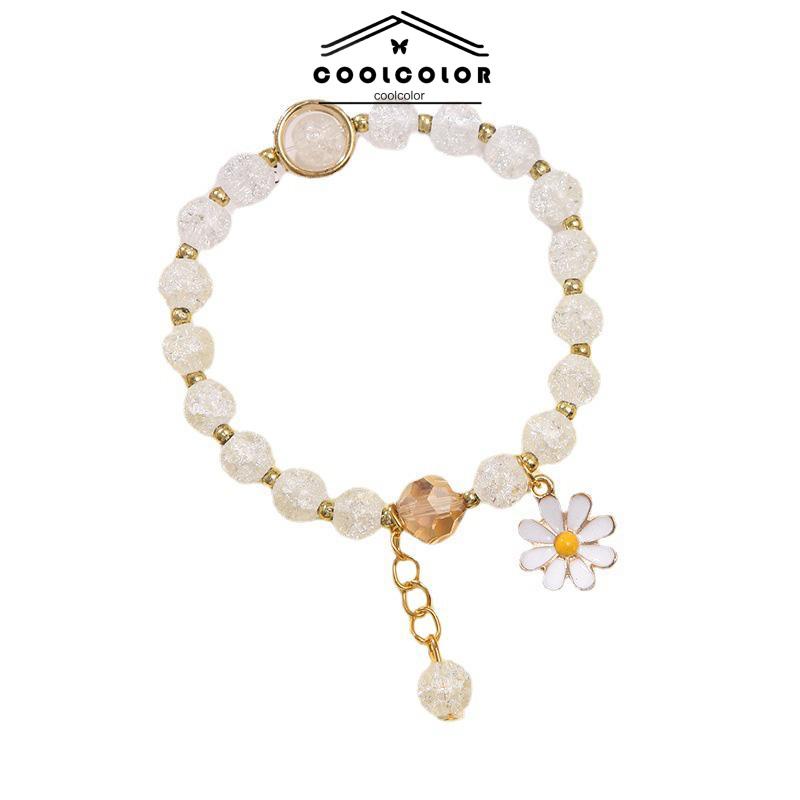 COD❤️Gelang Manik-manik Warna Kristal Daisy Liontin Korea Wanita Pacar Mahasiswa Perhiasan  Menggemaskan Mewah Murah Import Aksesoris Perhiasan Ready Stock