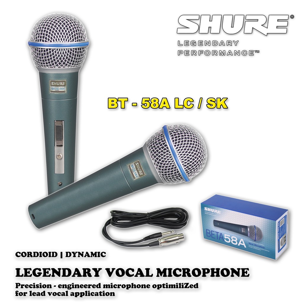 MIC KABEL SHURE BETA 58 A SK / MICROPHONE SHURE KABEL BETA 58A / MIC SHURE BETA 58A / BETA58A