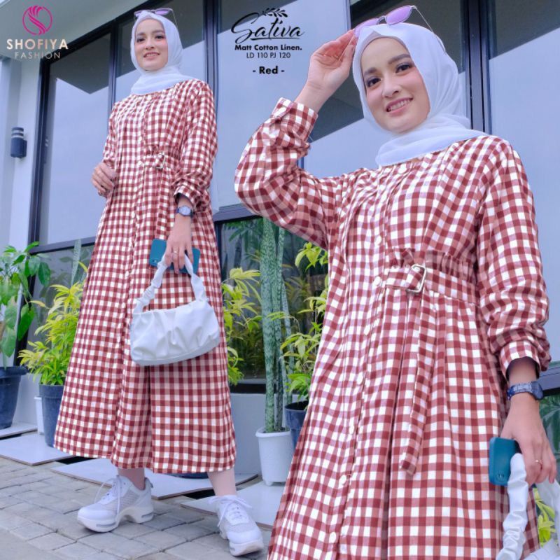 Dress Muslim. Fashion Muslim. Pakaian Wanita. Baju Wanita. Sativa Midi Dress