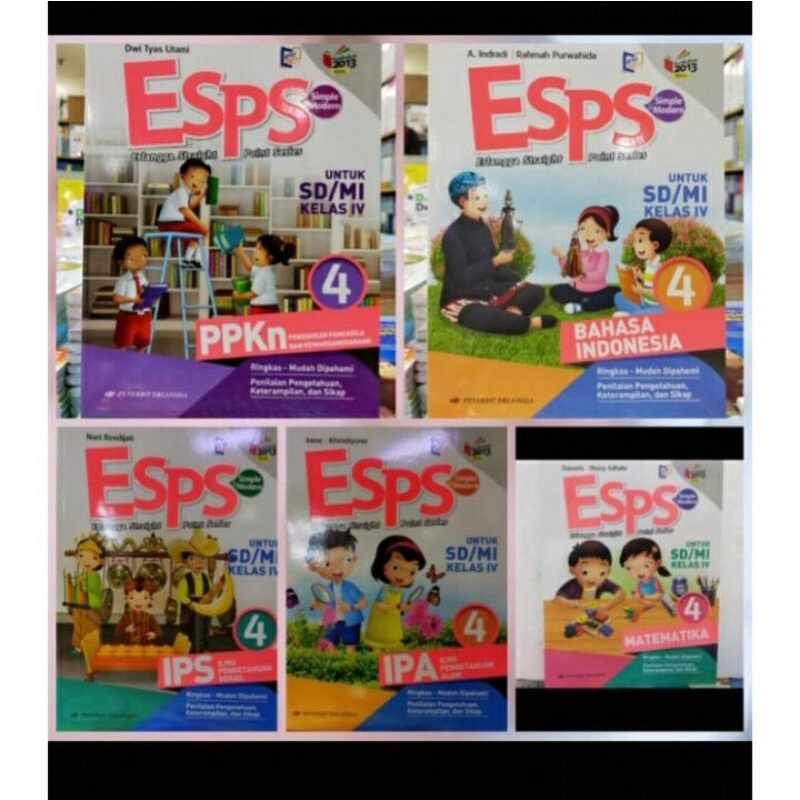Esps Kelas 4 IPA,IPS,Matematika,Bahasa Indonesia,PKN Revisi Erlangga