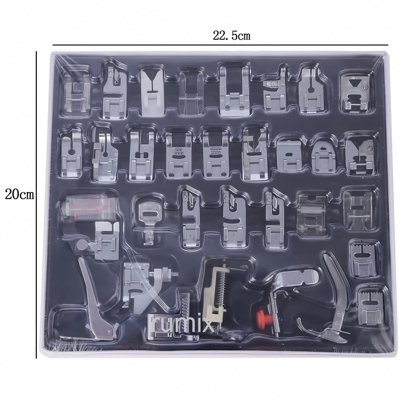 Sepatu Jahit 32pcs Mesin Jahit Kit Lengkap Set Menjahit 32 pcs Sewing Presser Tapak Foot Satu Set Portable