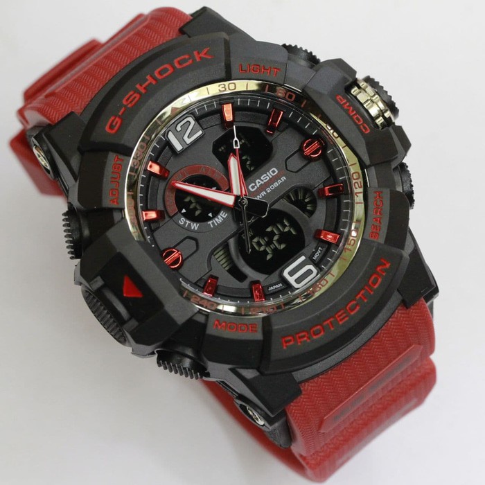 Jam Tangan GShock EMA1000 Hitam Tali merah