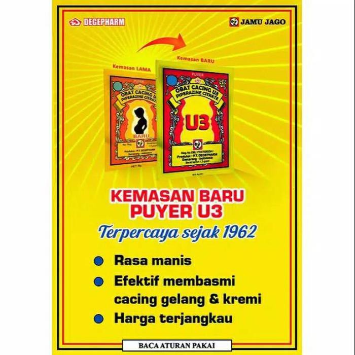 Puyer u3 obat cacing 1 renceng isi 12 pcs