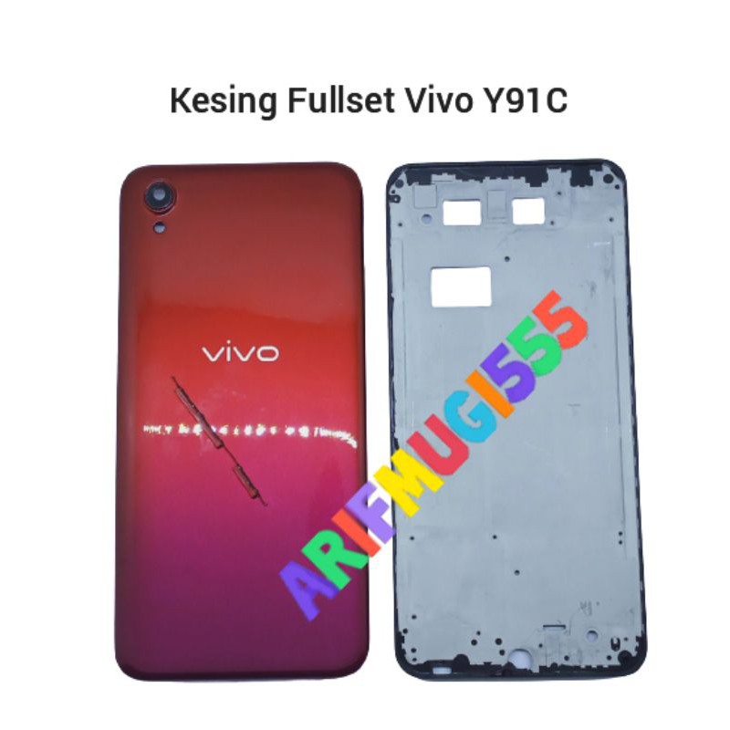 Casing Kesing Fullset+Frame Bezel Bazzel Tulang Tengah Backdoor Vivo Y91C Original