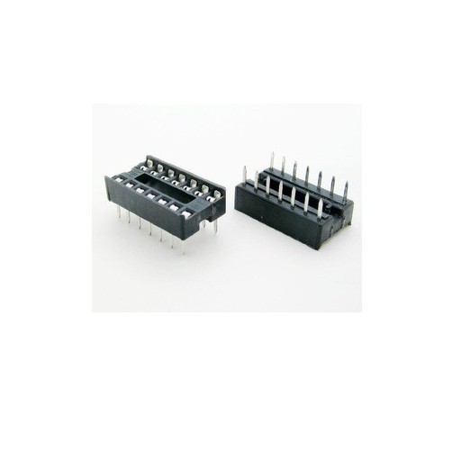 Soket IC 14 Pin Lubang Jepit Socket IC 14P Flat Pin DIP-14 14pin