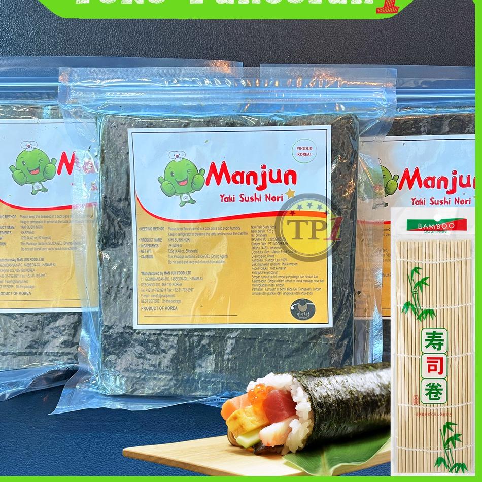 

Best! Manjun Yaki Nori 50 pcs SUSHI SEAWEED RUMPUT LAUT Korea ..
