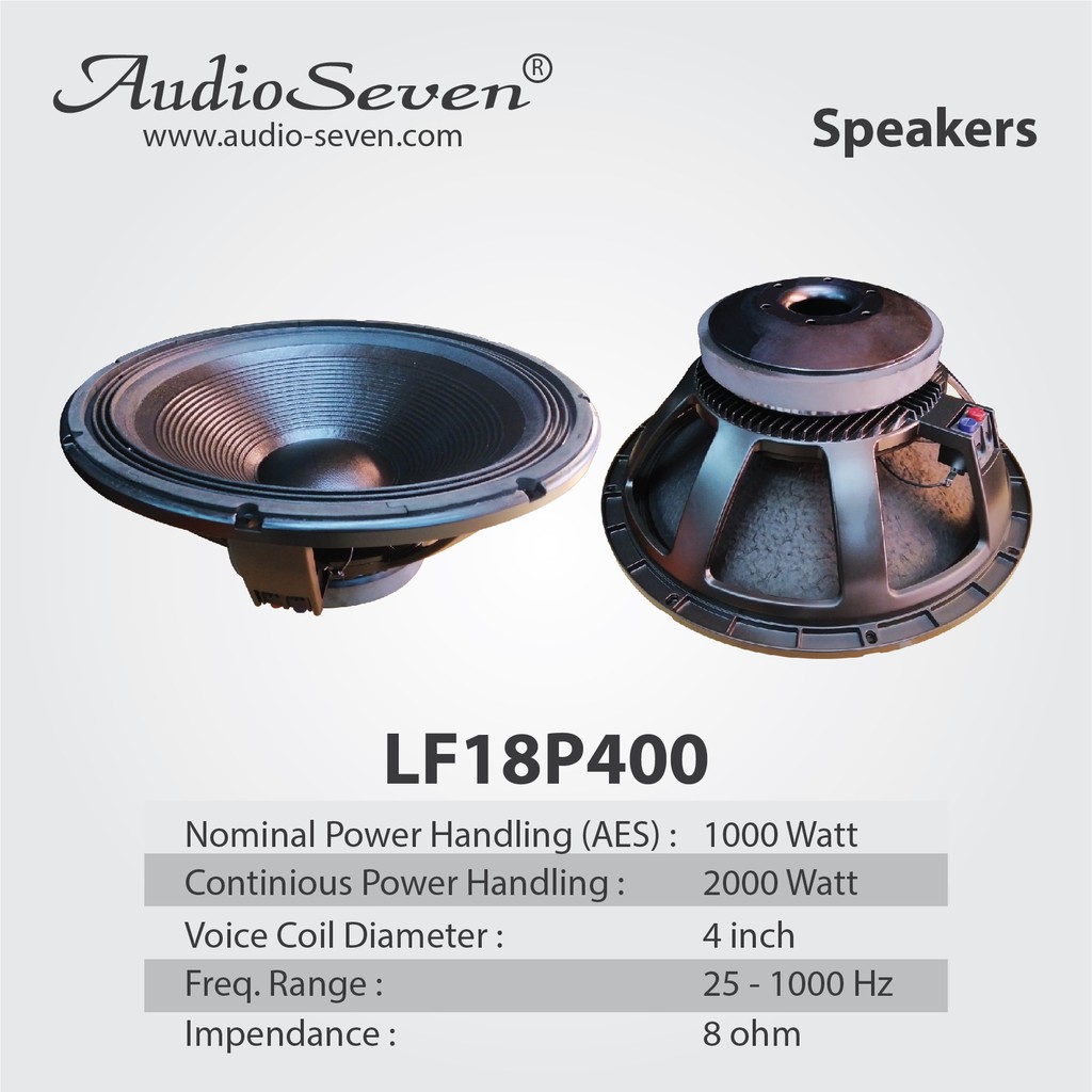 CahayaMusik speaker audioseven LF18P400 18 in original ( bukan RCF , ACR array ) high quality