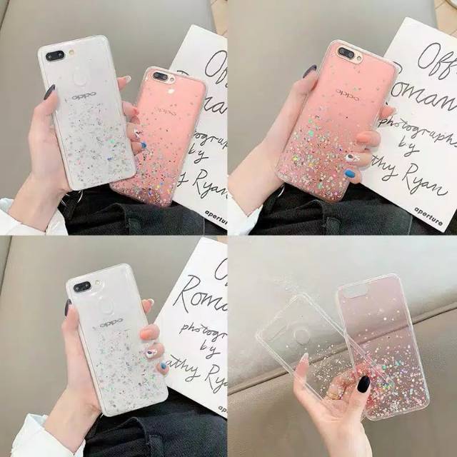 0299 LDacc Vivo V5 V11 V17 V19 V15 V15 V9 Pro case glitter soft case blink popsocket pink popsocket