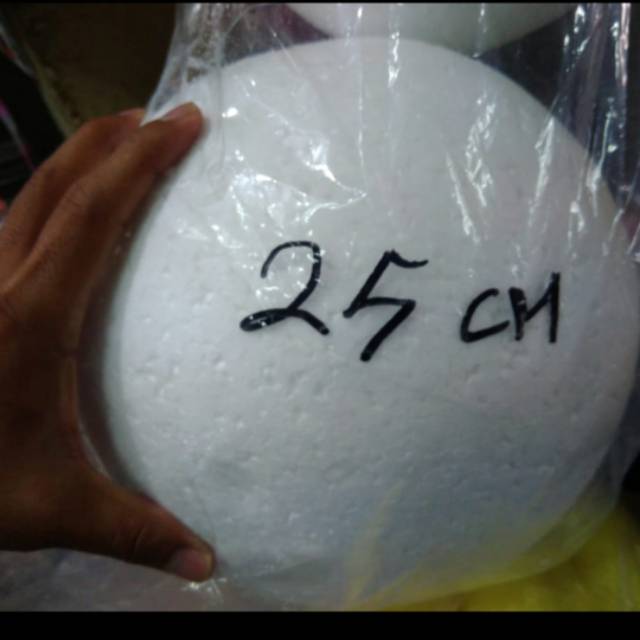 Gabus jumbo 25 cm diameter besar bulat warna putih padat bagus unik bola murah dekorasi natal dll
