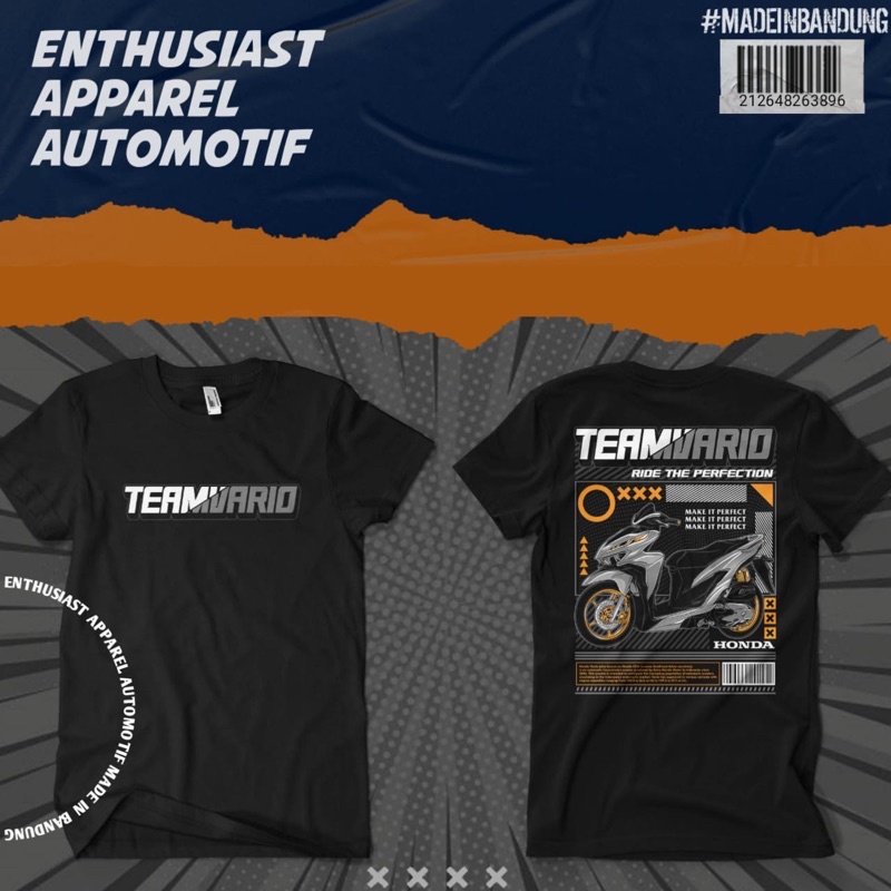 tshirt kaos distro motor pria wanita Honda team vario 125 150