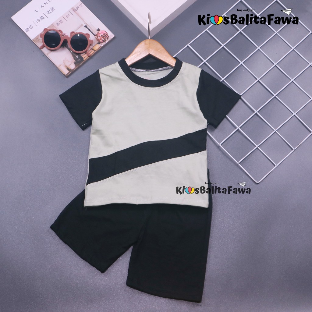 Kaos &amp; Setelan Azriel uk Bayi uk 6-18 Bulan /Baju Anak Laki Laki Polos Bahan Kaos Adem Import Harian