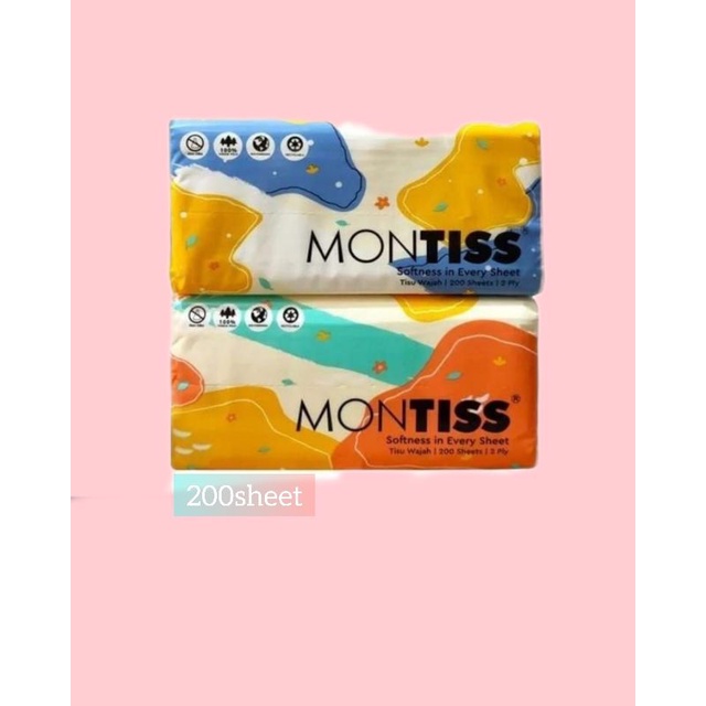 Tissue facial montiss 200sheet