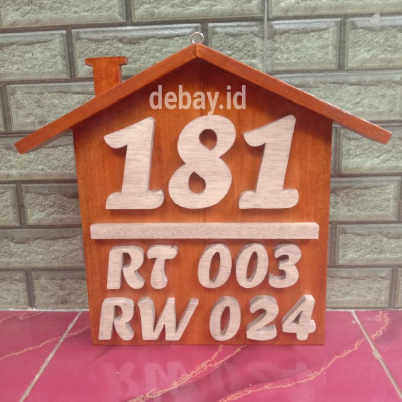 nomor rumah/papan nomor rumah 27x22x1cm