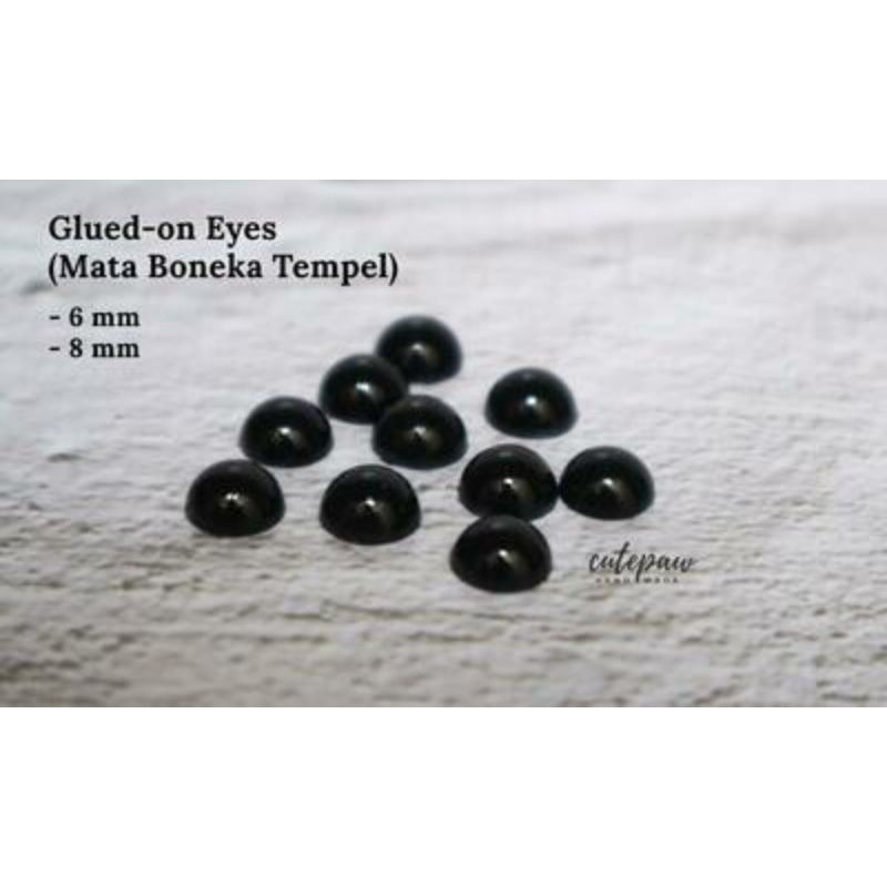 Mata Tempel Bulat dan Oval | Glued-On eyes Polos (Mata Boneka Tempel)