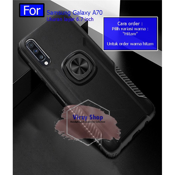 Virzy Case Samsung Galaxy A70 A70s Hardcase Ring Carbon Thunder
