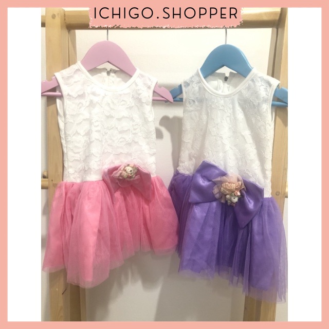 ICHIGO DRESS ANAK PEREMPUAN TULLE SIMPLE CASUAL | dress pesta anak perempuan import