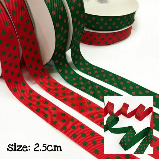 

PITA MOTIF NATAL KADO HAMPERS | GROSGRAIN POLKADOT 2.5 CM (1)