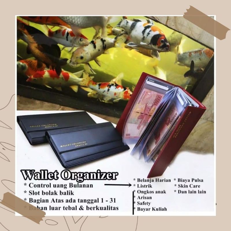 (free tanggalan)wallet organizer / dompet slip uang - dompet pengatur keuangan