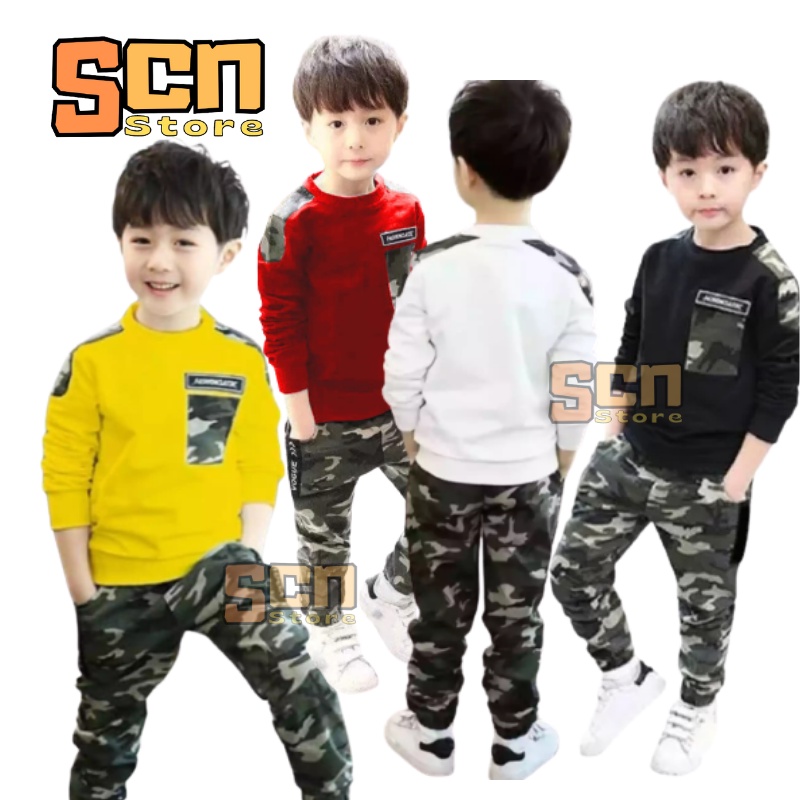 SCN-Store Setelan Anak ARMY Usia 1-6 Tahun