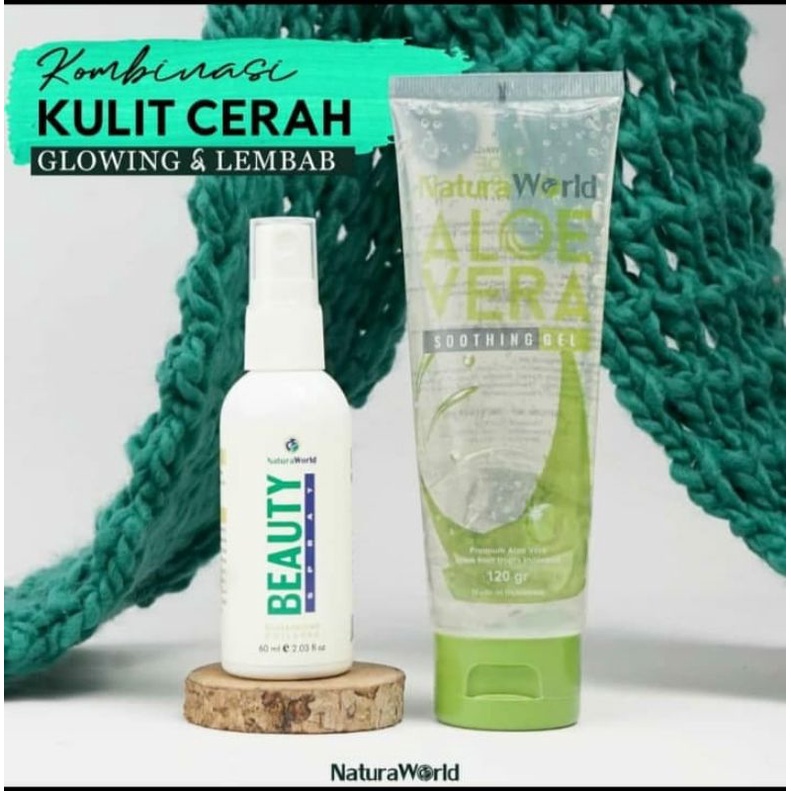 PAKET HEMAT Natura World |Natura Beauty Spray & Aloe Vera Shoothing Gel 100% Original