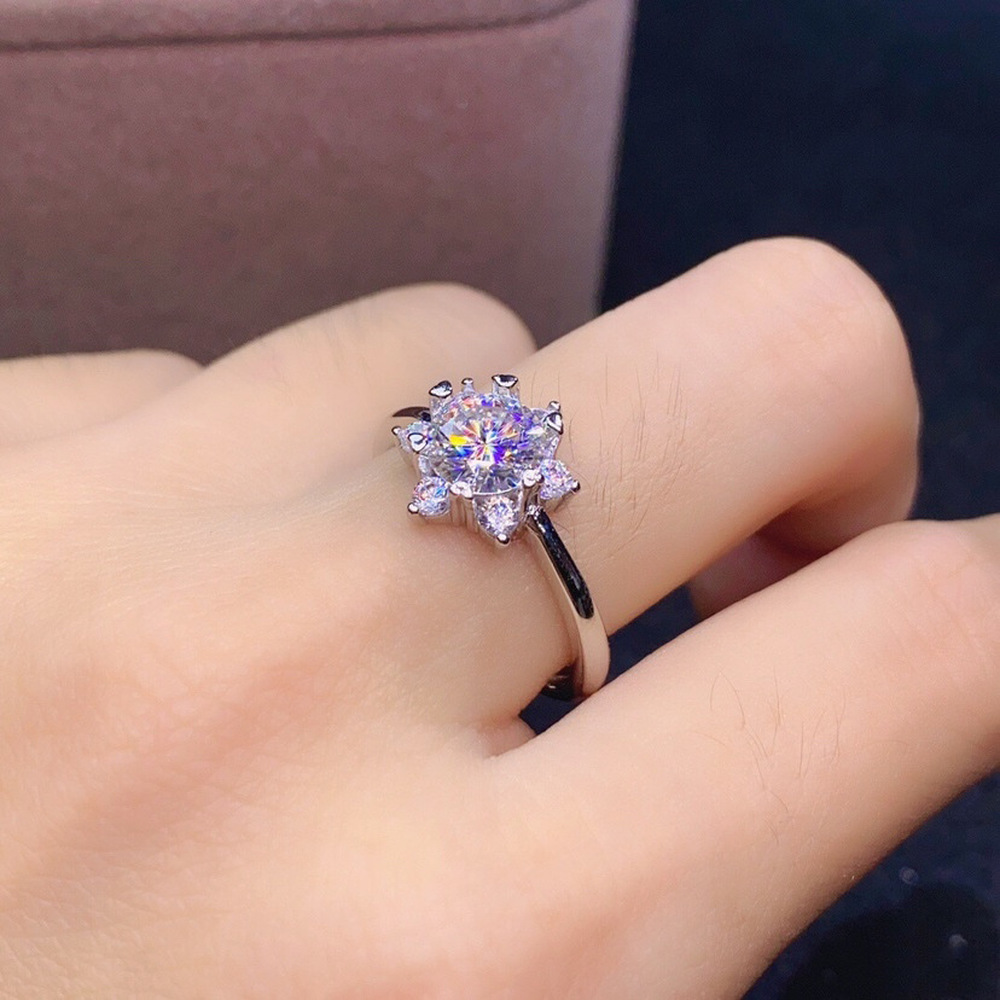 S925 Perak Cincin Wanita Keanggunan Berlian Kristal INS Sederhana Frigiditas Gaya Aksesoris Fashion Perhiasan Rings