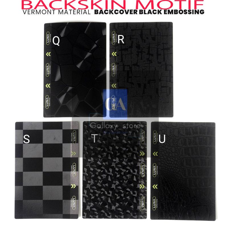 Skin belakang Balck embossing semua Type handphone motif anti gores anti lecet mencegah jamur belakang hp