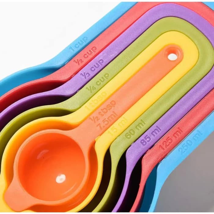 6 in 1 Sendok Takar Set Warna Warni Besar Measuring Spoon Set 6 in 1 || Sendok takar jumbo 6 in 1 set measuring spoon cup takaran besar susu tepung adonan kue kitchen alat dapur (BIC)