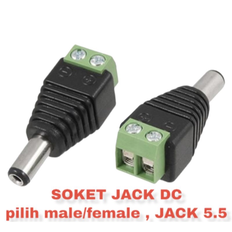 Jack Soket Socket DC Konektor Connector Adaptor Baut Male Female CCTV Power Adapter