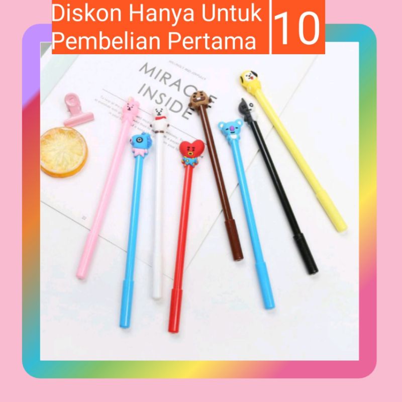 

Nubbs - Pulpen BT21 Import Murah Pena BTS Lucu Pena BT21 Unik Pulpen BTS KPOP Black Ink Gel Pen
