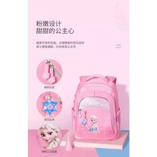 Tas Sekolah Disney Frozen Anak Perempuan Tas Ransel Bahu Siswa Kelas 1-4 SD Kapasitas Tas Anak Perem