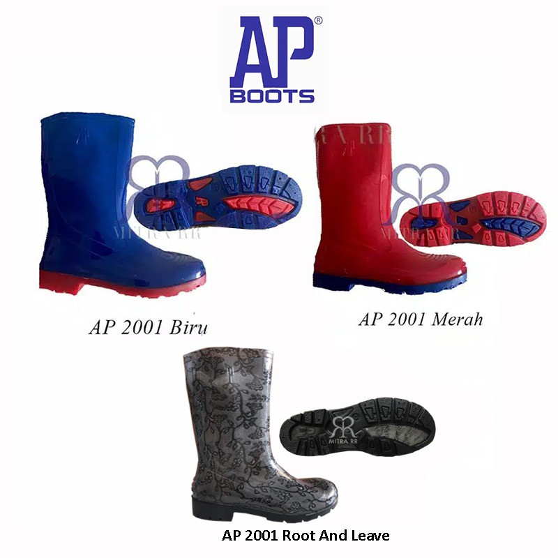 AP Boots 2001 / 2013 Biru Merah Sepatu Boot Anak Sekolah Tanggung Outbound Unisex Kids