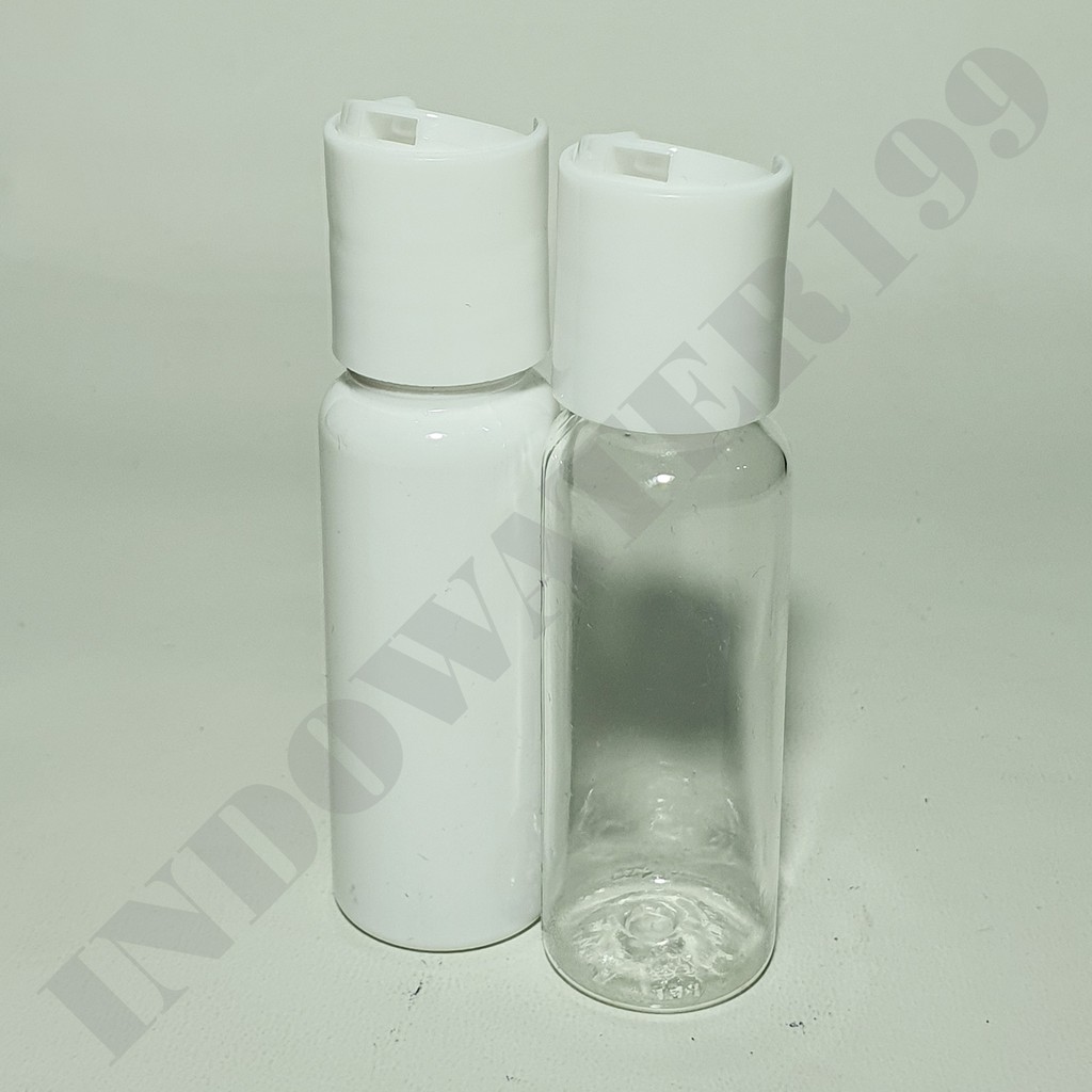 BOTOL PLASTIK PET 20 ML TUTUP PRESS ON PUTIH MINIMAL 20 PCS