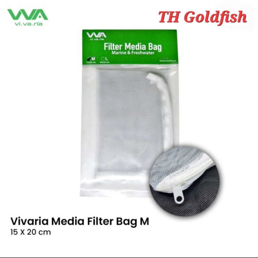 Vivaria Jaring kantong Resleting 15x20 untuk Media Filter Aquarium