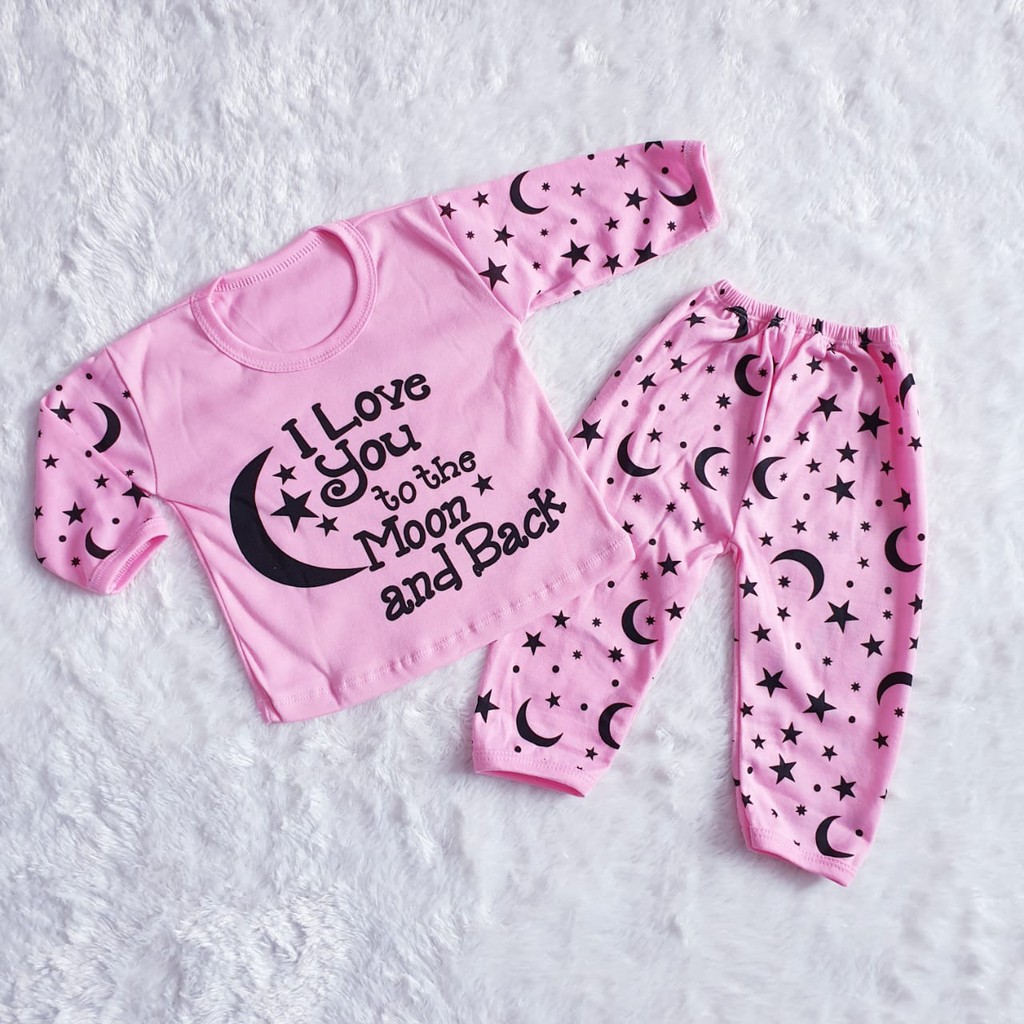 Baju Tidur Anak Piyama Panjang Love Moon