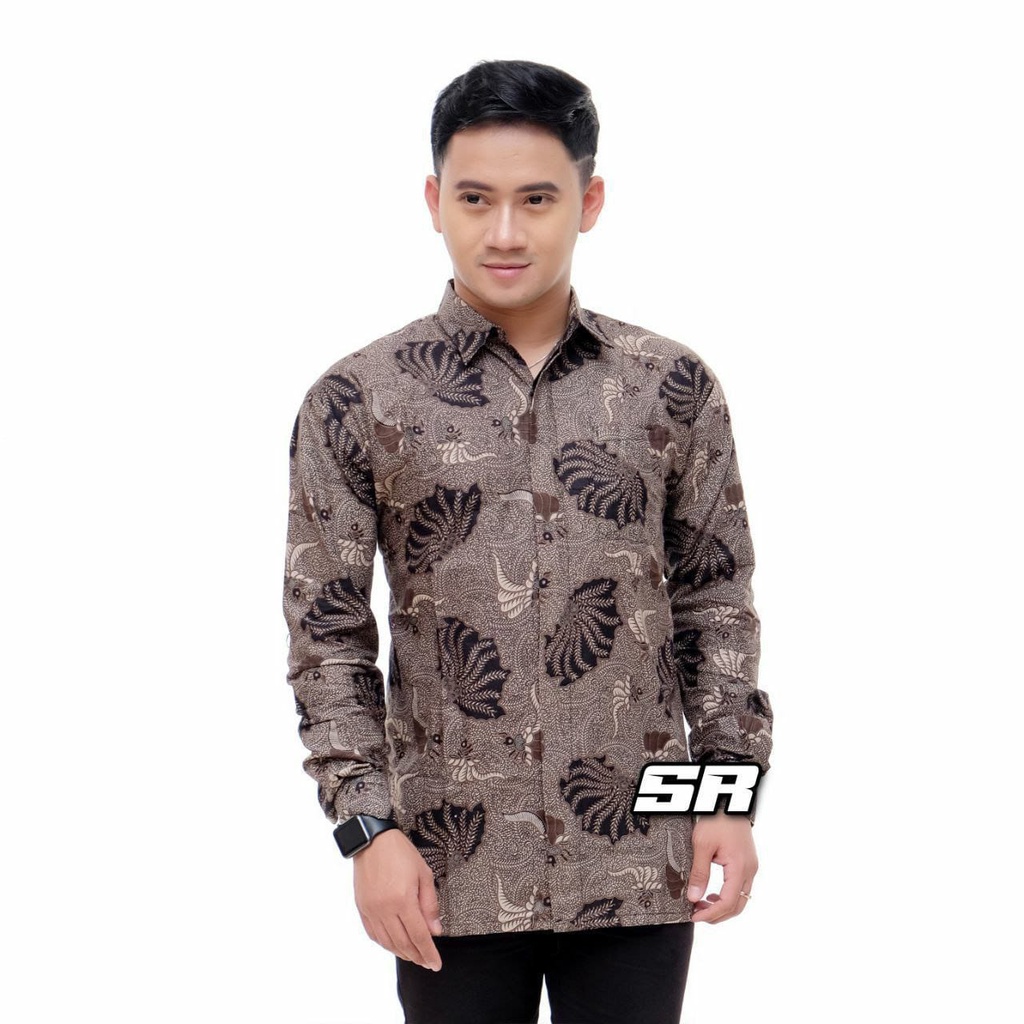 KEMEJA BATIK PRIA LENGAN PANJANG SIZE M L XL XXL-Kmj kerang
