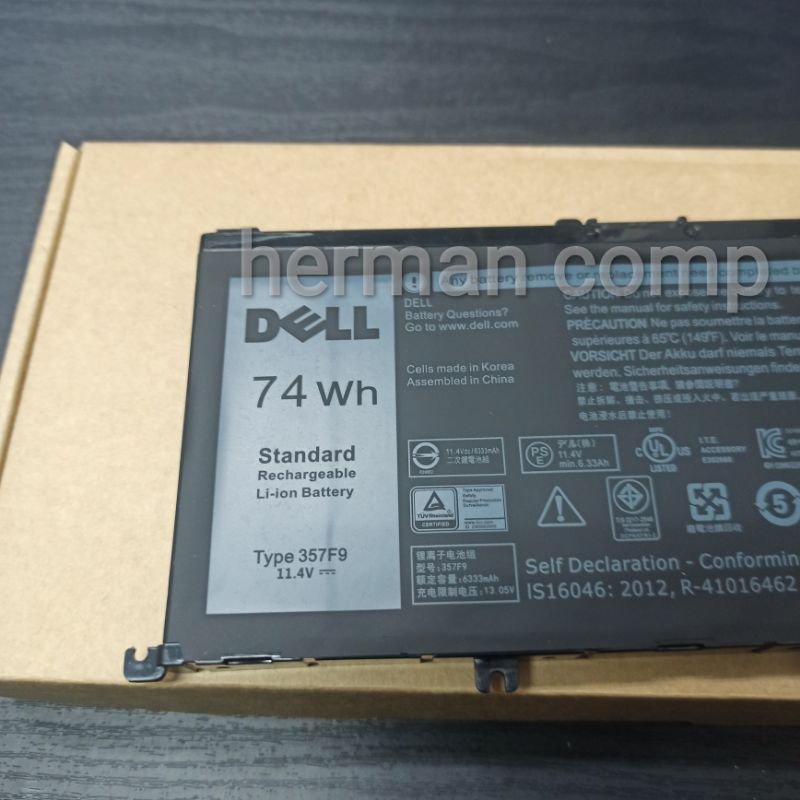 Original Baterai Dell Inspiron 15 7000 7566 7567 7557 7559 P57F 357F9